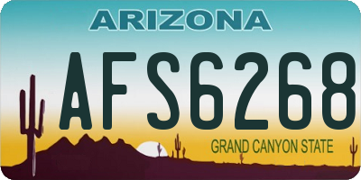 AZ license plate AFS6268