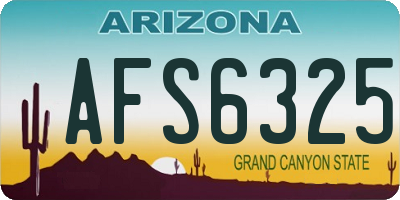 AZ license plate AFS6325