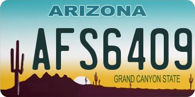 AZ license plate AFS6409