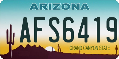 AZ license plate AFS6419