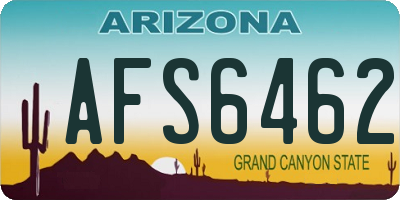 AZ license plate AFS6462