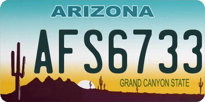 AZ license plate AFS6733