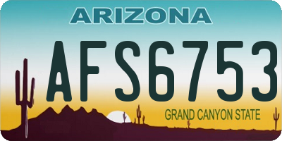 AZ license plate AFS6753