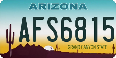 AZ license plate AFS6815