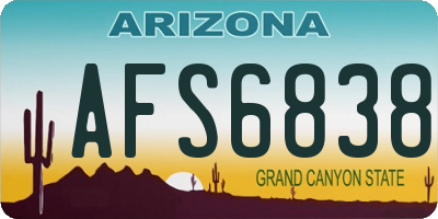 AZ license plate AFS6838