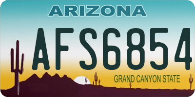 AZ license plate AFS6854