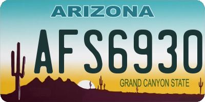 AZ license plate AFS6930
