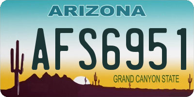 AZ license plate AFS6951