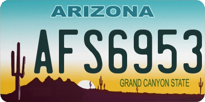 AZ license plate AFS6953