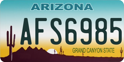 AZ license plate AFS6985