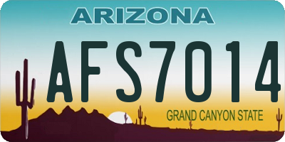 AZ license plate AFS7014