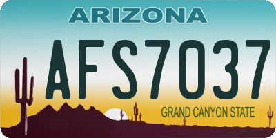 AZ license plate AFS7037