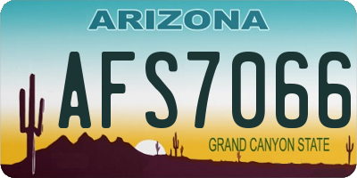 AZ license plate AFS7066