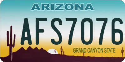 AZ license plate AFS7076