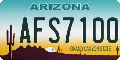 AZ license plate AFS7100