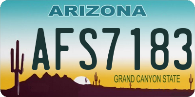 AZ license plate AFS7183