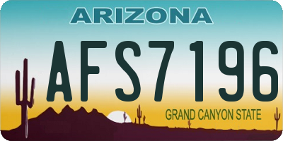 AZ license plate AFS7196