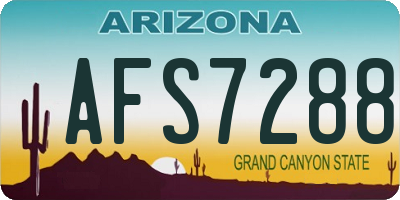 AZ license plate AFS7288