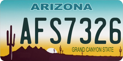 AZ license plate AFS7326