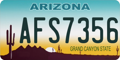 AZ license plate AFS7356