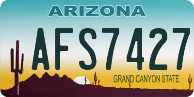 AZ license plate AFS7427
