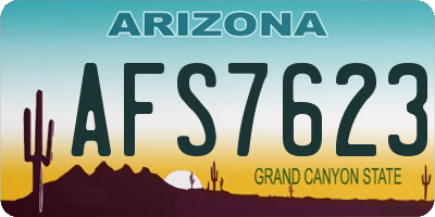 AZ license plate AFS7623