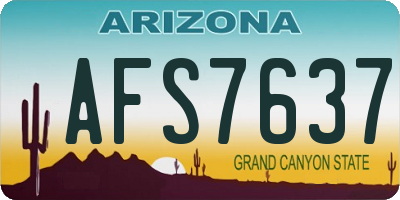 AZ license plate AFS7637
