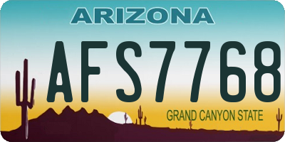 AZ license plate AFS7768