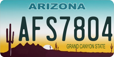 AZ license plate AFS7804