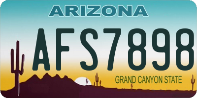 AZ license plate AFS7898