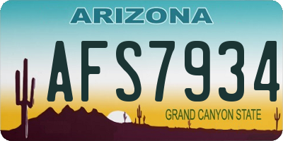 AZ license plate AFS7934