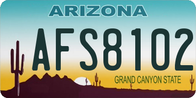 AZ license plate AFS8102
