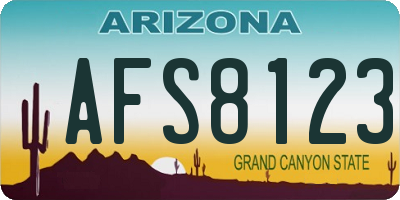 AZ license plate AFS8123