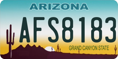 AZ license plate AFS8183