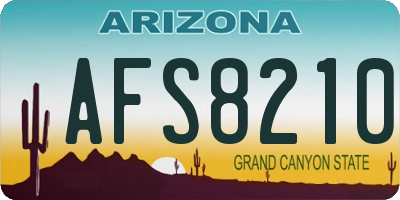 AZ license plate AFS8210