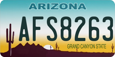 AZ license plate AFS8263