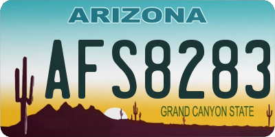 AZ license plate AFS8283