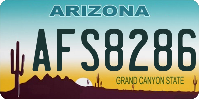 AZ license plate AFS8286