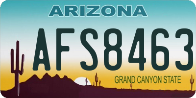 AZ license plate AFS8463