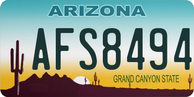 AZ license plate AFS8494