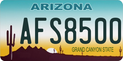 AZ license plate AFS8500