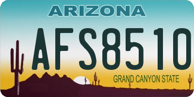 AZ license plate AFS8510