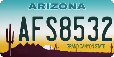 AZ license plate AFS8532