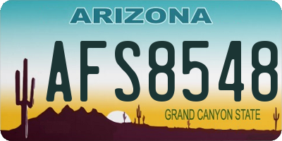 AZ license plate AFS8548