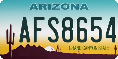 AZ license plate AFS8654