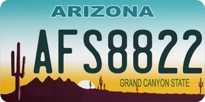 AZ license plate AFS8822