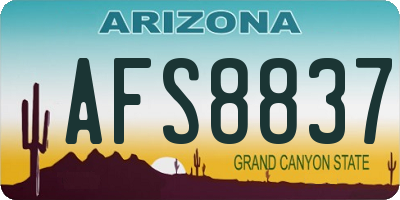 AZ license plate AFS8837