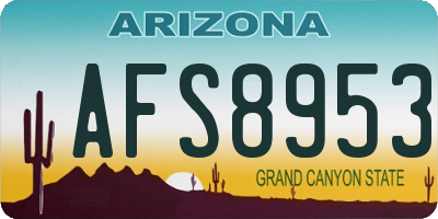 AZ license plate AFS8953