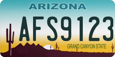 AZ license plate AFS9123