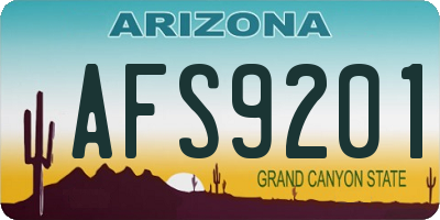 AZ license plate AFS9201